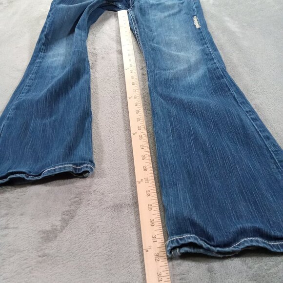 BKE Sabrina Jeans Women 33x32, Tag 29x33.5 Blue Denim Contrast Stitch Bootcut - Picture 7 of 12